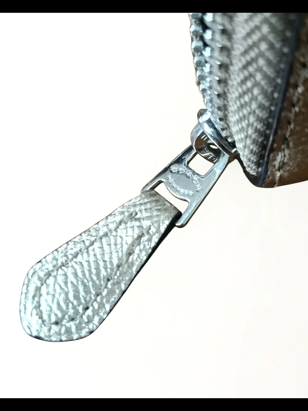 Coach Wallet Metallic Gold Pebbled Leather Zip Around